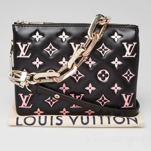 Louis Vuitton Black/Pink Monogram Embossed Lambskin Leather Coussin BB Bag - Picture 6 of 11